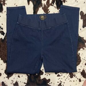NWOT Lucky & Blessed L&B Dark Blue Jeggings Size M Stretchy Elastic Waist